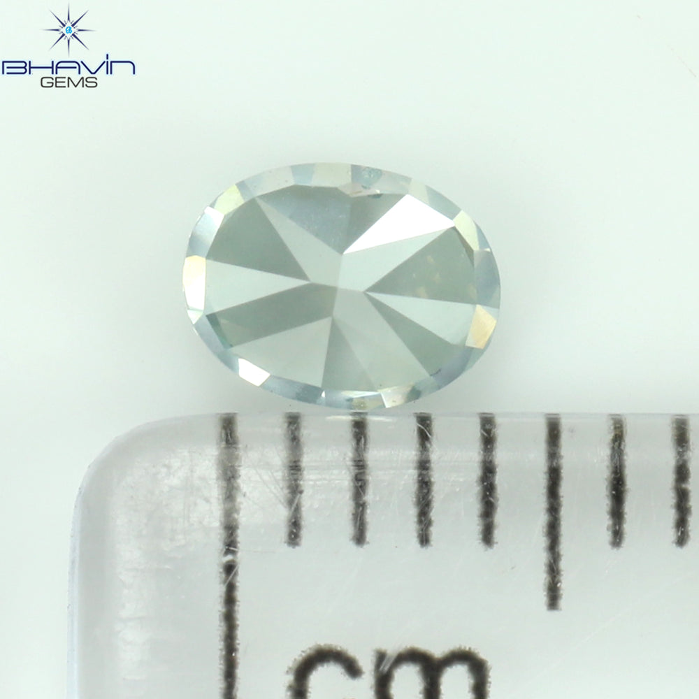 0.40 CT Oval Shape Natural Diamond Greenish Blue Color VS2 Clarity (4.92 MM)