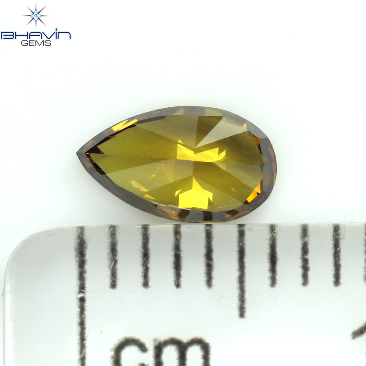 0.08 CT ペアシェイプ ナチュラル ダイヤモンド 強化グリーン カラー VS1 クラリティ (4.05 MM)
