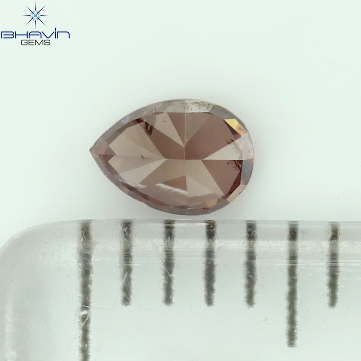 0.09 CT ペアシェイプ ナチュラル ダイヤモンド ピンク色 VS1 クラリティ (3.45 MM)