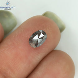 0.66 CT Oval Shape Natural Diamond Salt And Pepper Color I3 Clarity (6.35 MM)