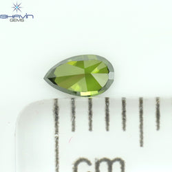 0.14 CT Pear Shape Natural Diamond Enhanced Green Color VS1 Clarity (4.22 MM)