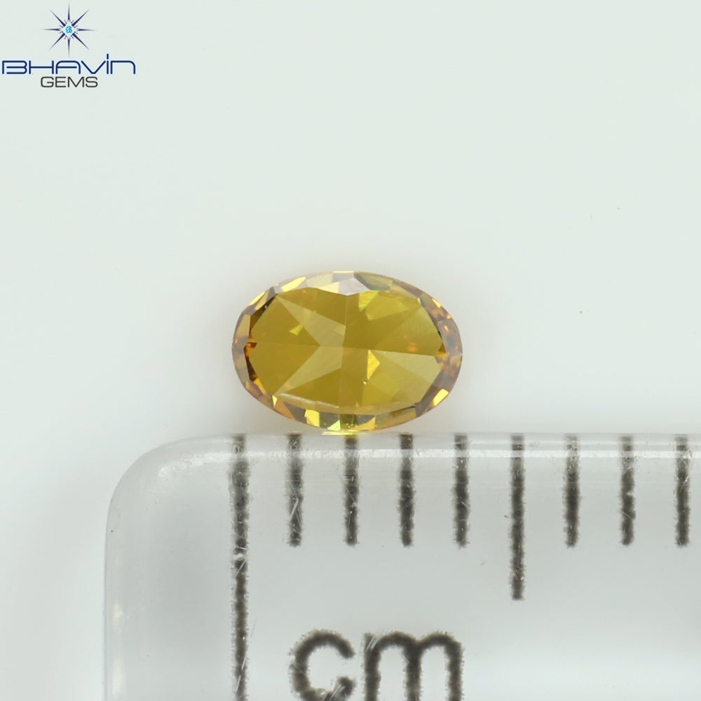 0.18 CT Oval Shape Natural Diamond Orange Color VS1 Clarity (4.21 MM)