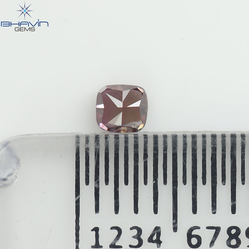 0.10 CT Cushion Natural Diamond Enhanced Pink Color Clarity SI2 (2.66 MM)