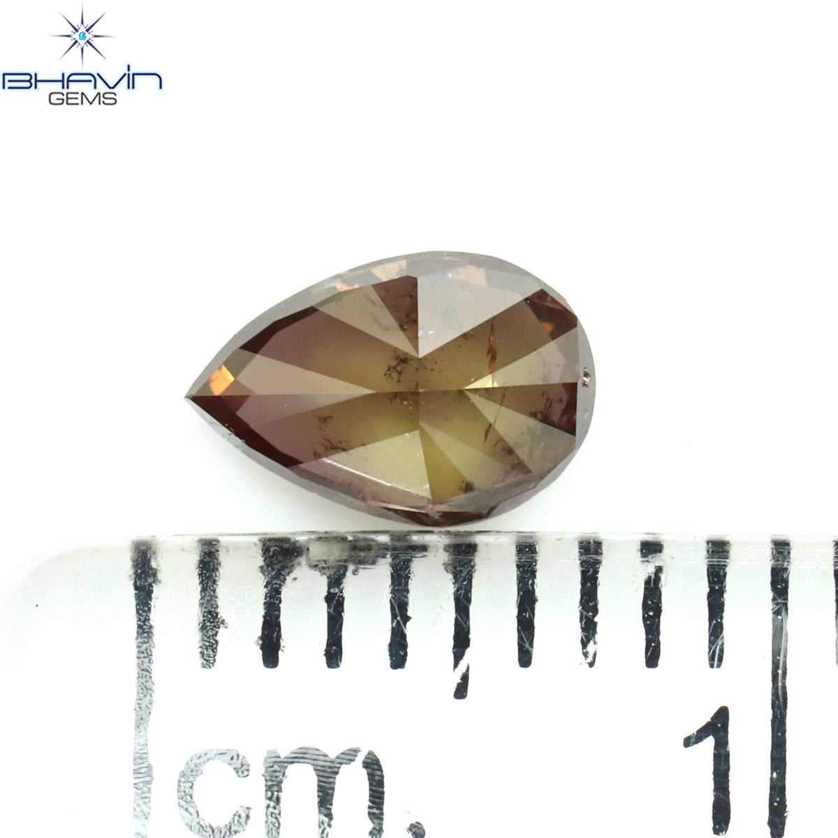 0.48 CT Natural Pear Diamond Enhanced Pink Color Clarity I2 (6.54 MM)
