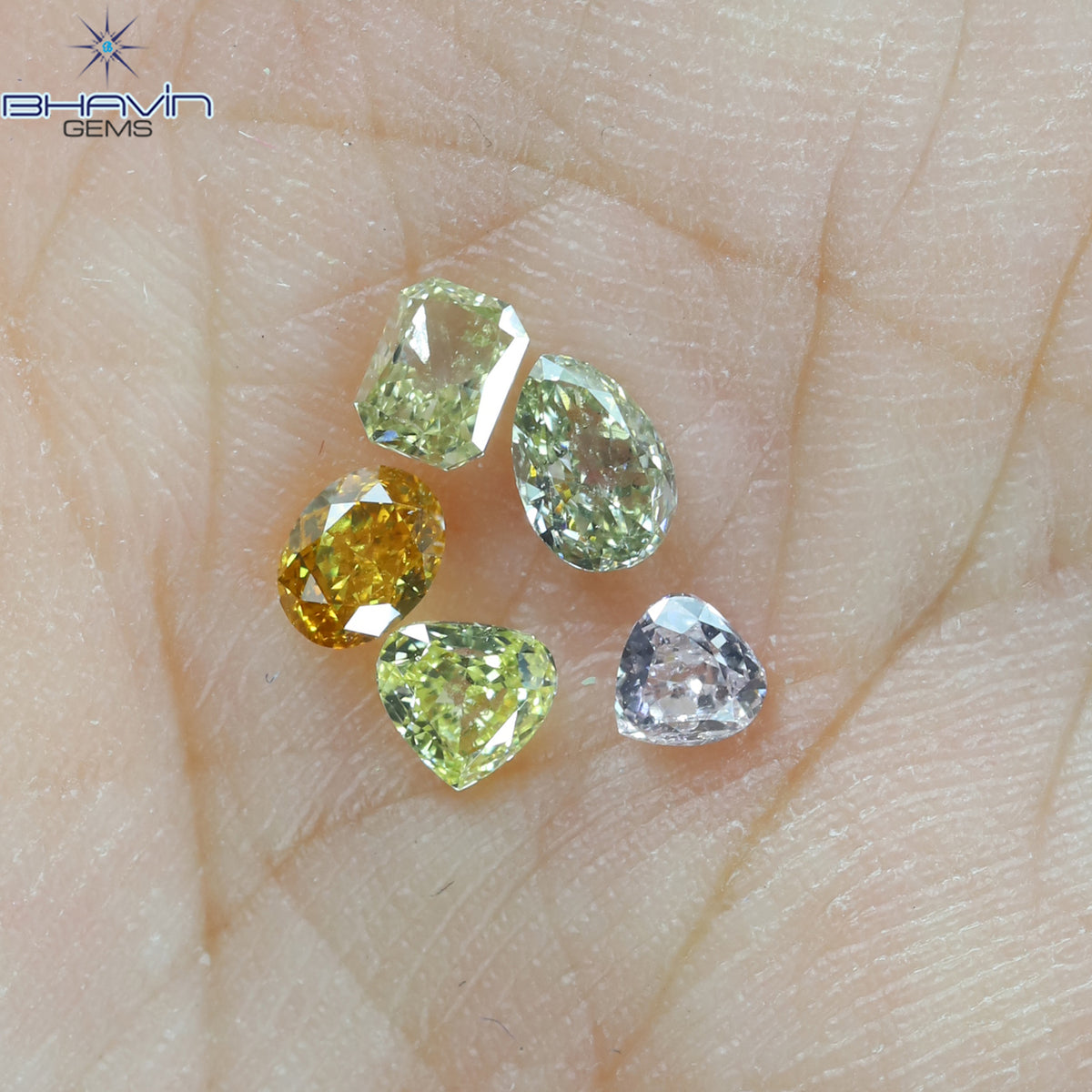 0.70 CT/5 Pcs Natural Mix Diamond Mix Fancy Color Clarity VS2 (4.10 MM)