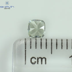 0.31 CT クッション シェイプ 天然ダイヤモンド グリーンがかったブルー カラー VS1 クラリティ (3.63 MM)
