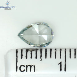 0.10 CT ペアシェイプ ナチュラル ダイヤモンド グリーンがかったブルー カラー VS1 クラリティ (3.98 MM)