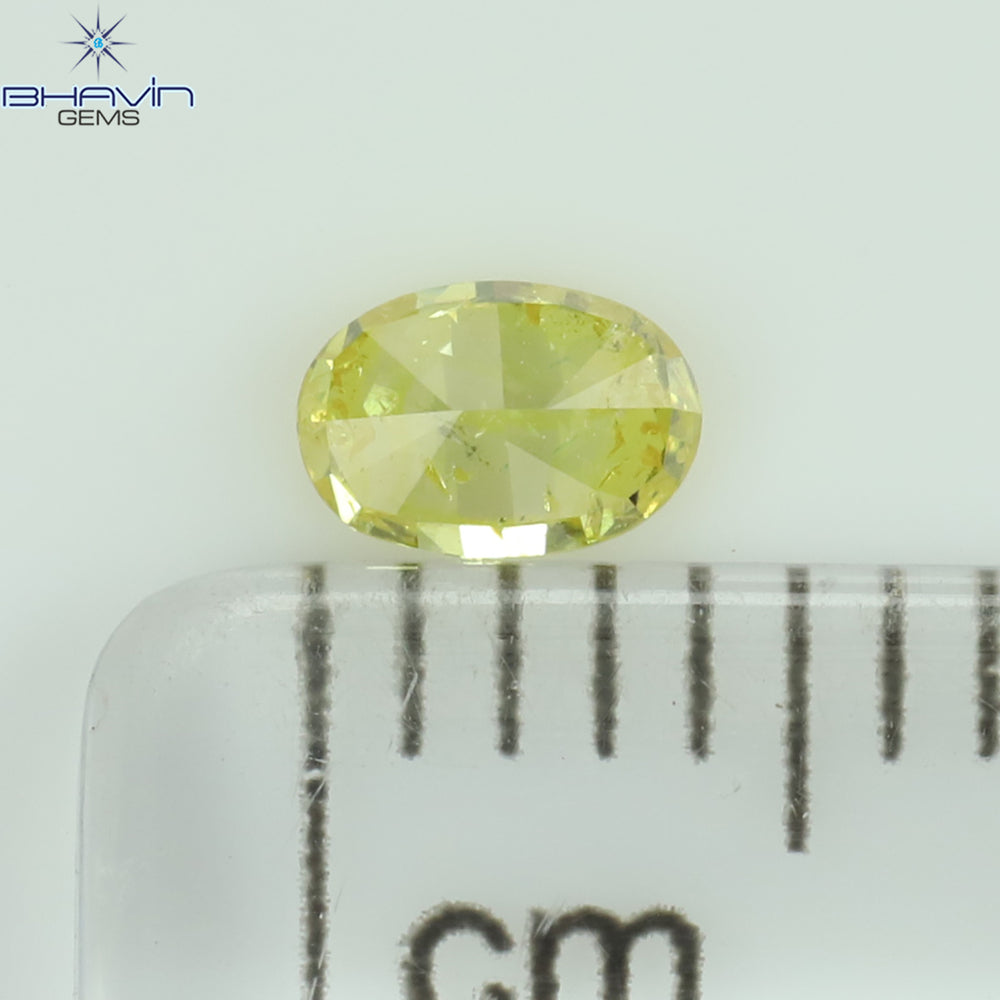 0.20 CT Oval Shape Natural Diamond Yellow Color I1 Clarity (4.25 MM)