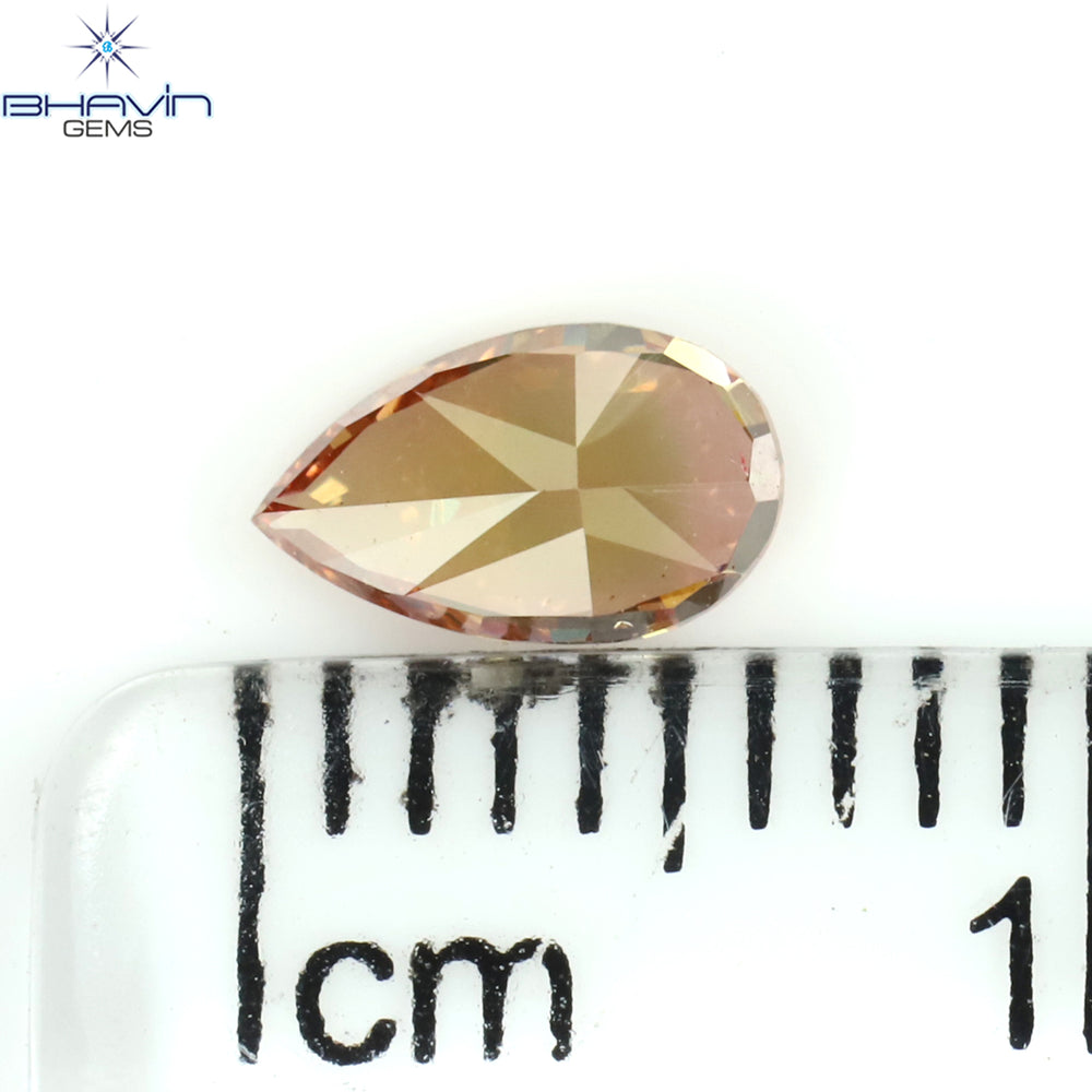 0.19 CT ペアシェイプ ナチュラル ダイヤモンド ピンク色 VS2 クラリティ (4.46 MM)