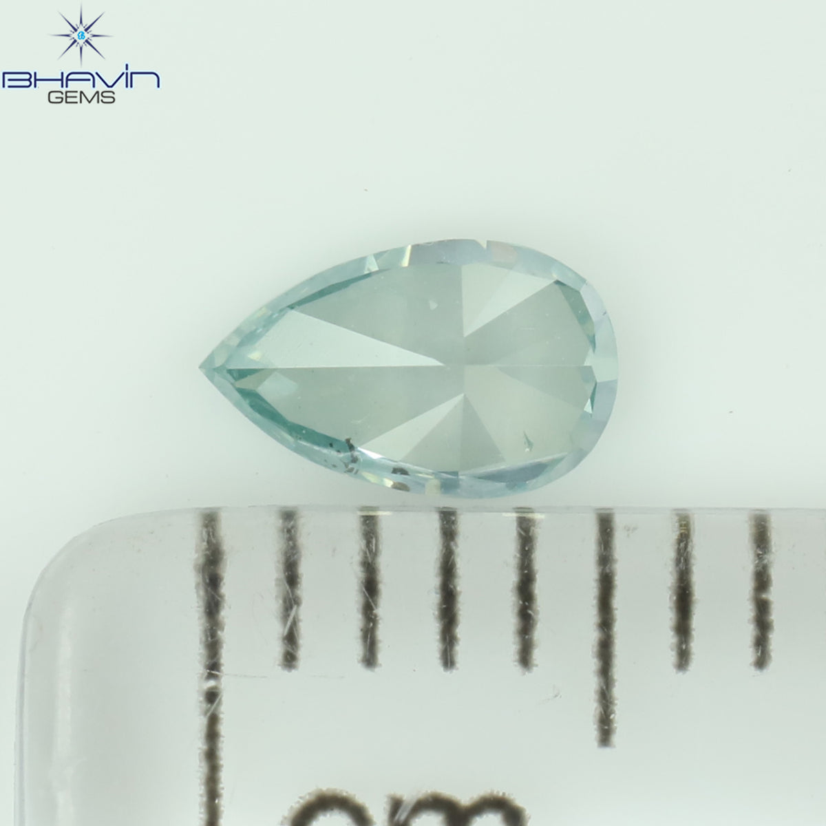 0.29 CT Natural Pear Diamond Enhanced Greenish Blue Color Clarity VS2 (5.34 MM)