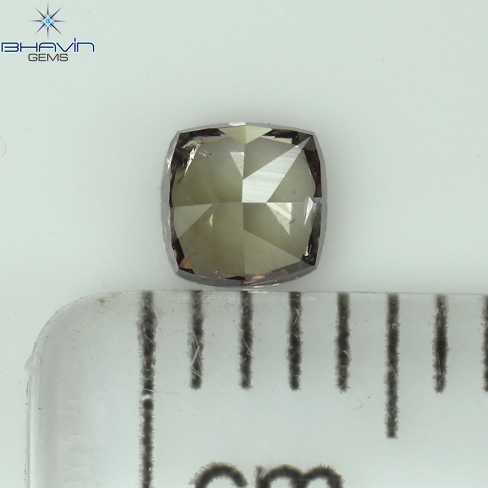 0.26 CT Cushion Shape Natural Diamond Pink Brown Color SI2 Clarity (3.46 MM)