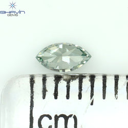 0.15 CT Marquise Shape Natural Diamond Bluish Green Color SI1 Clarity (4.48 MM)