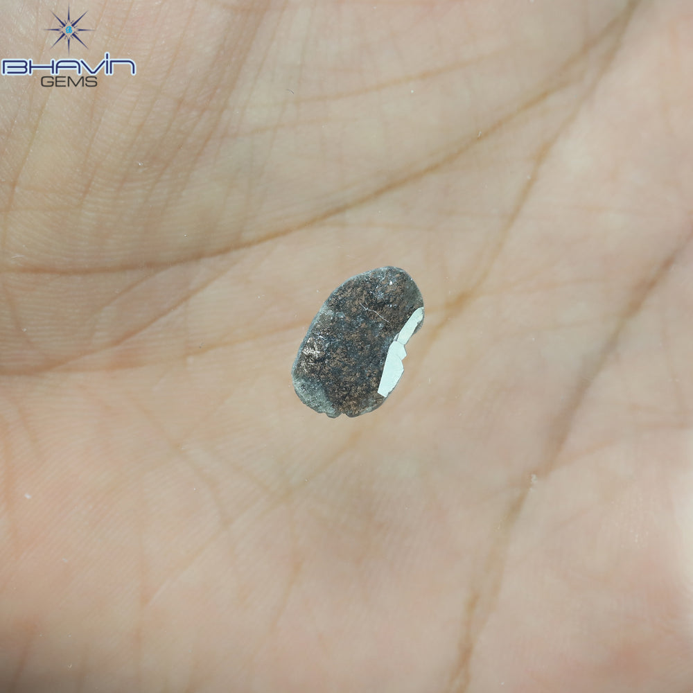 0.97  CT Slice Shape Natural Diamond Salt And Papper Color I3 Clarity (12.00 MM)