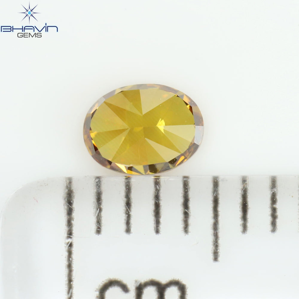 0.20 CT Oval Shape Natural Diamond Champagne Color VS1 Clarity (4.17 MM)