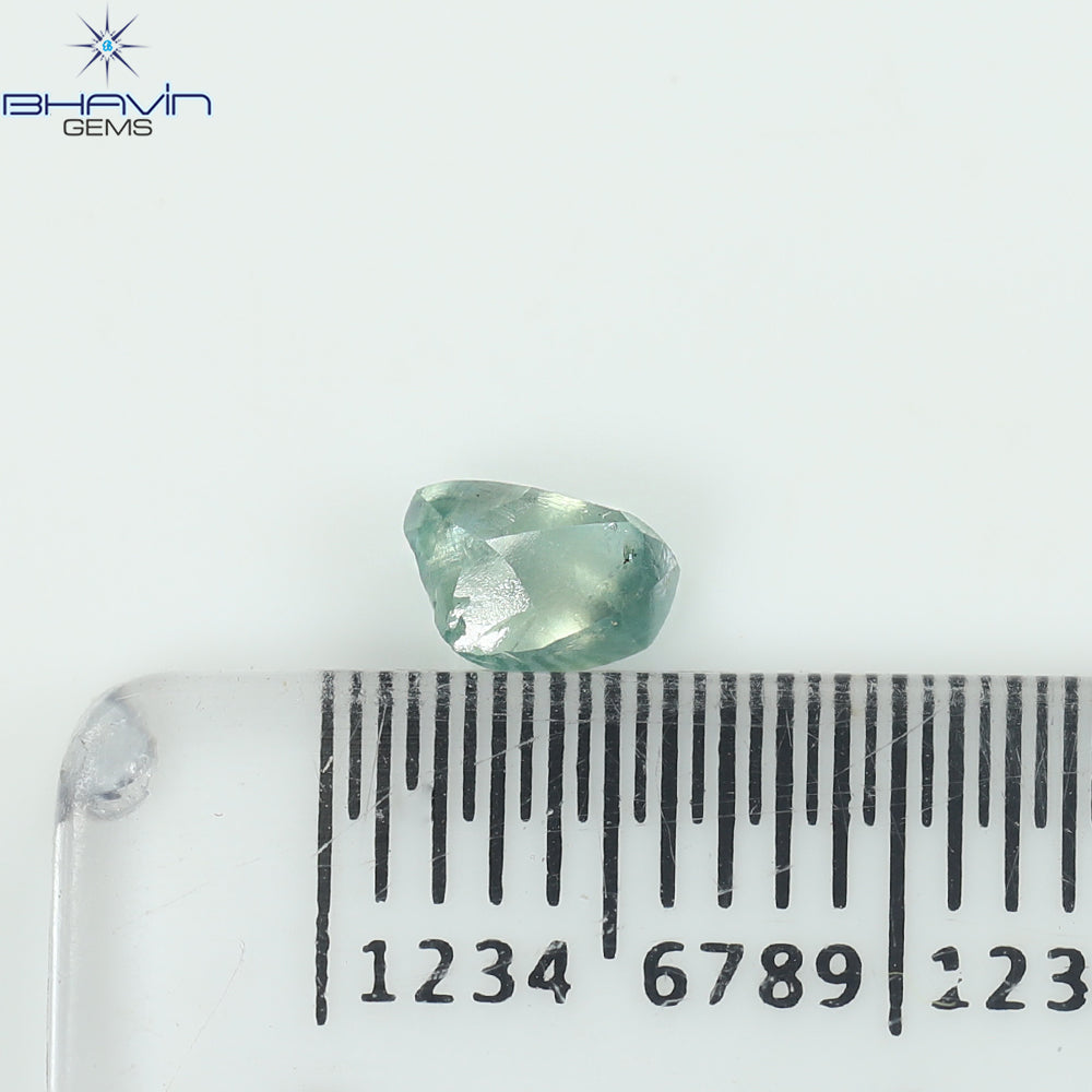 0.40 CT Rough Natural Diamond Enhanced Greenish Blue Color Clarity VS1 (4.77 MM)