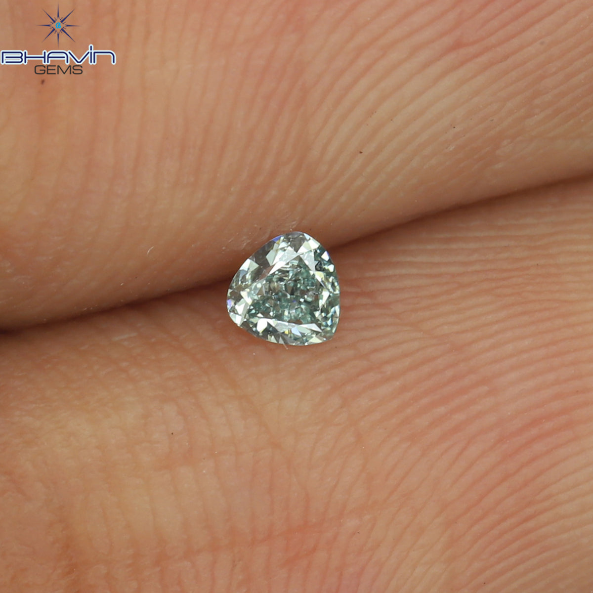 0.07 CT Natural Heart Diamond Enhanced Greenish Blue Color Clarity SI1 (2.65 MM)