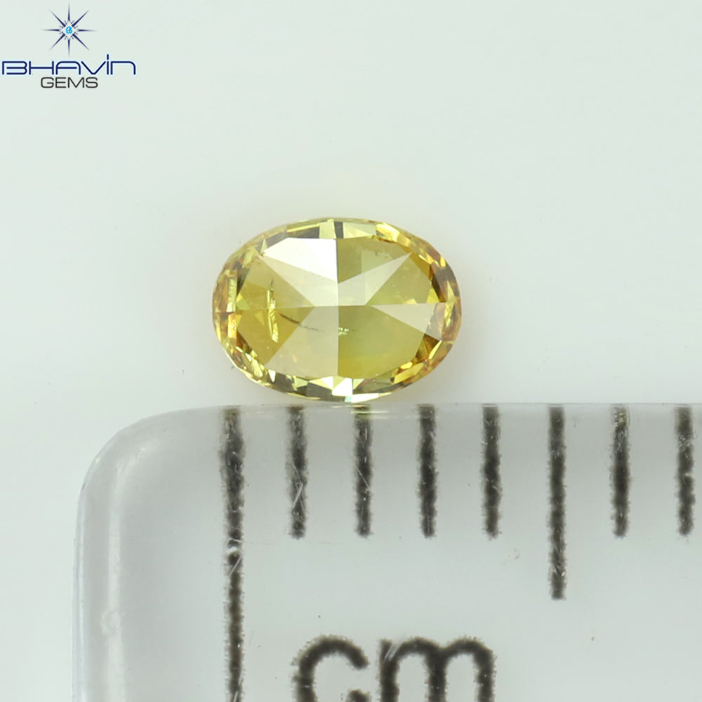 0.14 CT Oval Shape Natural Diamond Orange Color SI1 Clarity (3.87 MM)