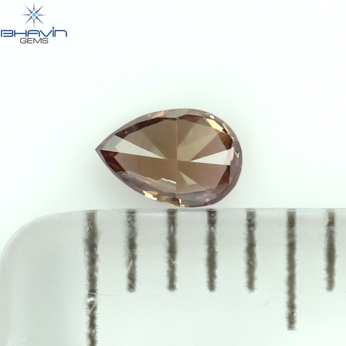 0.09 CT ペアシェイプ ナチュラル ダイヤモンド ピンク色 VS1 クラリティ (3.45 MM)