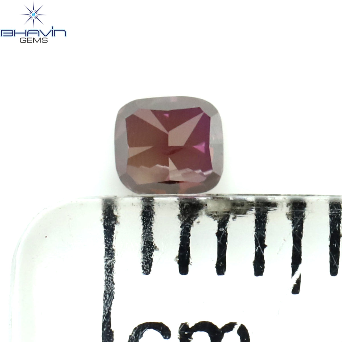 0.07 CT クッション シェイプ ナチュラル ルース ダイヤモンド 強化ピンク色 VS2 クラリティ (2.36 MM)
