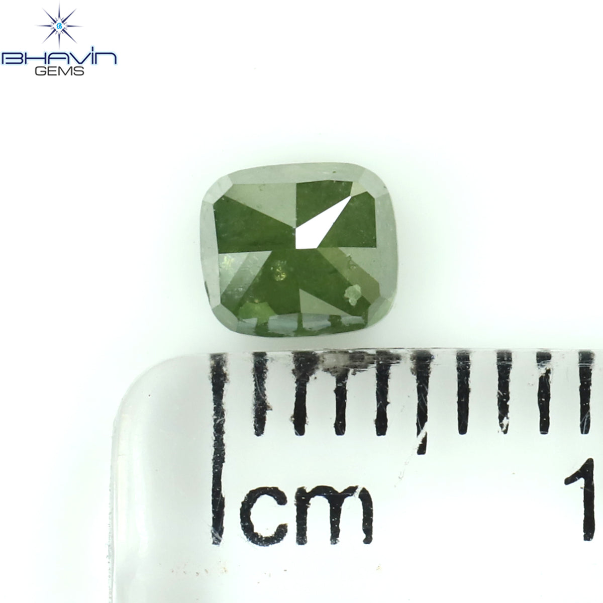 0.74 CT Natural Cushion Diamond Enhanced Green Color Clarity I3 (4.85 MM)