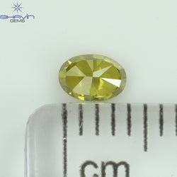 0.21 CT オーバルシェイプ ナチュラル ダイヤモンド イエロー カラー SI1 クラリティ (4.23 MM)