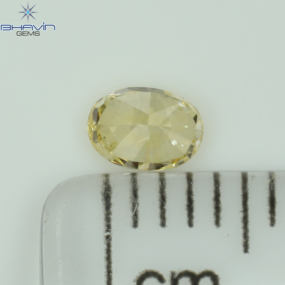 0.20 CT Oval Shape Natural Diamond Orange Color SI1 Clarity (4.24 MM)