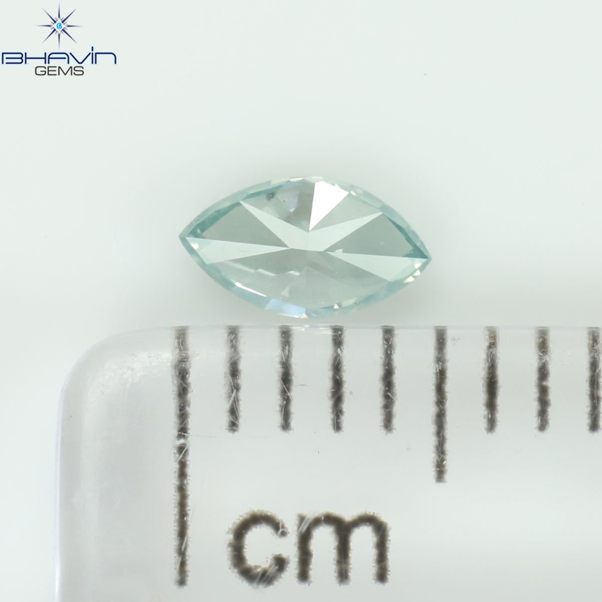 0.15 CT Natural Marquise Diamond Enhanced Bluish Green Color Clarity VS2 (4.95 MM)
