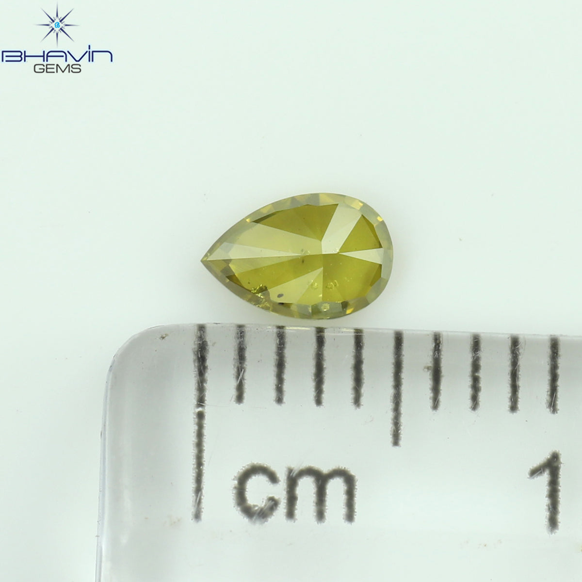 0.24 CT Natural Pear Diamond Enhanced Yellow Color Clarity SI1 (4.92 MM)