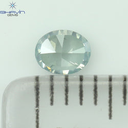 0.18 CT Oval Shape Natural Diamond Greenish Blue Color SI2 Clarity (3.87 MM)