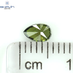 0.28 CT ペアシェイプ ナチュラル ダイヤモンド グリーン カラー SI1 クラリティ (5.19 MM)