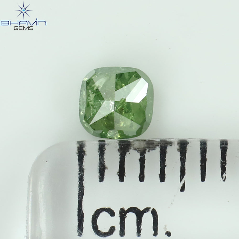 0.31 CT Cushion Diamond Natural Diamond Green Diamond Clarity I3 (3.70 MM)