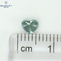 0.41 CT Heart Shape Natural Diamond Blue Color SI2 Clarity (4.77 MM)
