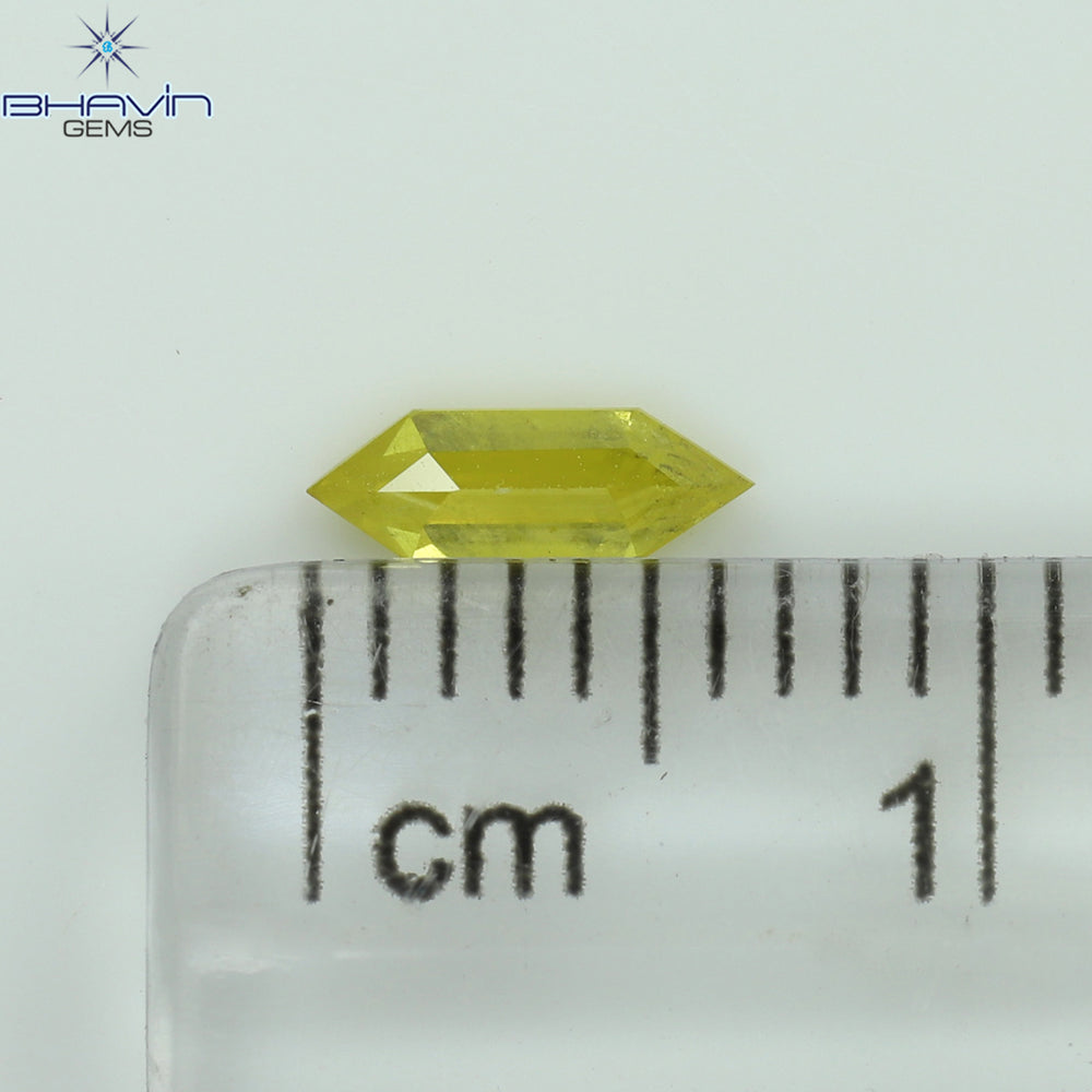 0.19 CT Hexagon Shape Natural Diamond Yellow Color I2 Clarity (6.65 MM)
