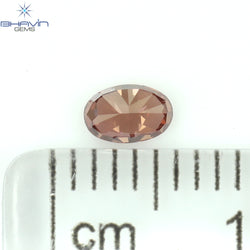 0.21 CT オーバル シェイプ ナチュラル ルース ダイヤモンド ピンク カラー VS2 クラリティ (4.37 MM)