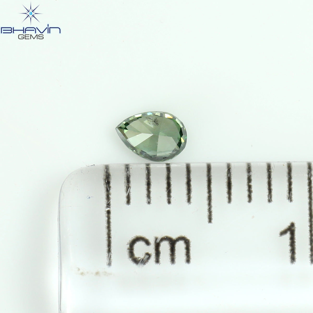 0.10 CT ペアシェイプ 天然ダイヤモンド グリーンカラー VS2 クラリティ (3.62 MM)