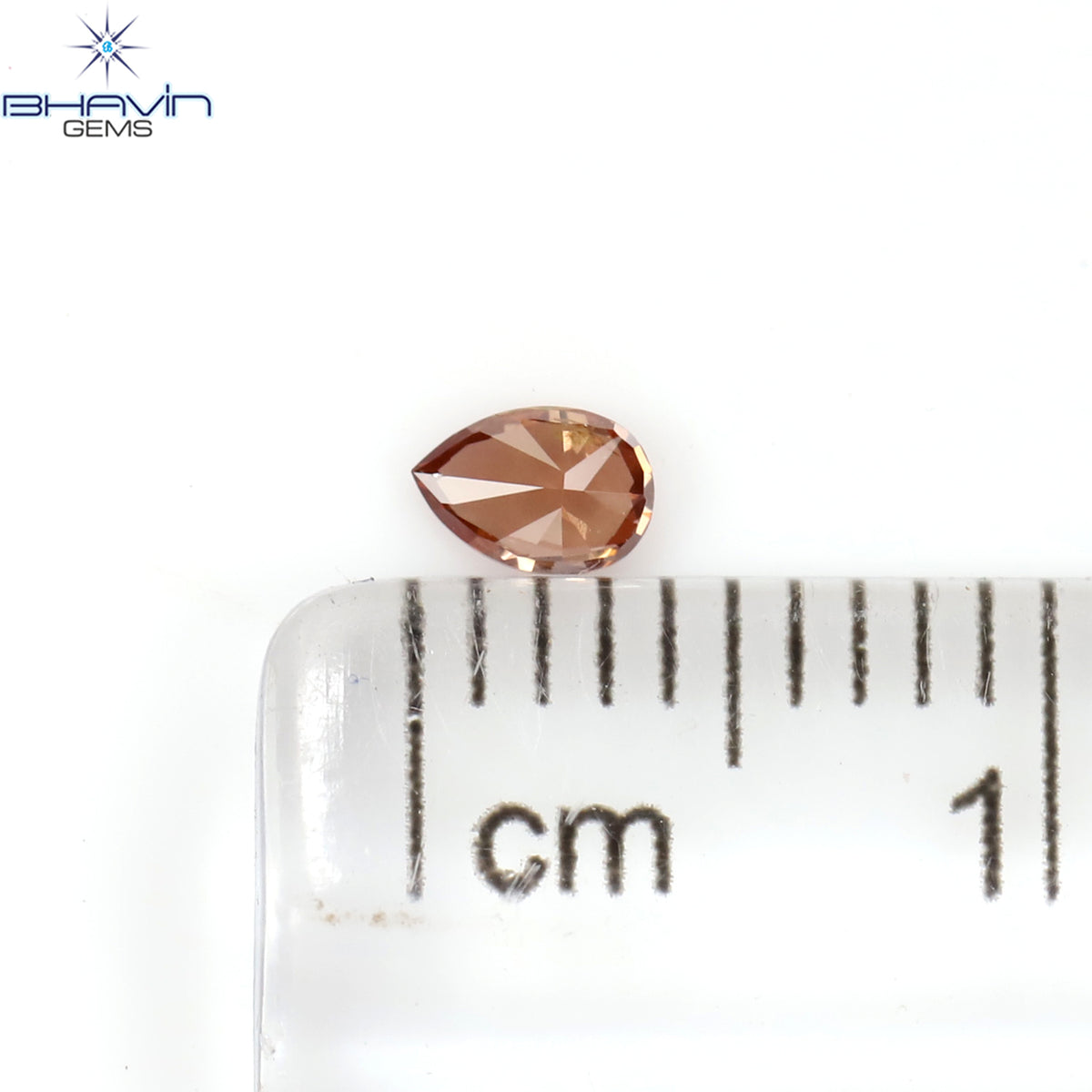 0.12 CT Natural Pear Diamond Enhanced Pink Color Clarity SI1 (3.89 MM)