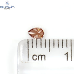 0.12 CT ペアシェイプ ナチュラル ダイヤモンド ピンク色 SI1 クラリティ (3.89 MM)
