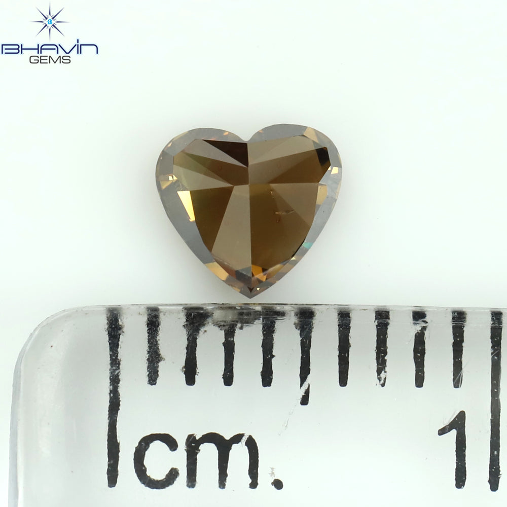 0.50 CT Heart Shape Natural Diamond Red Color VS2 Clarity (4.88 MM)