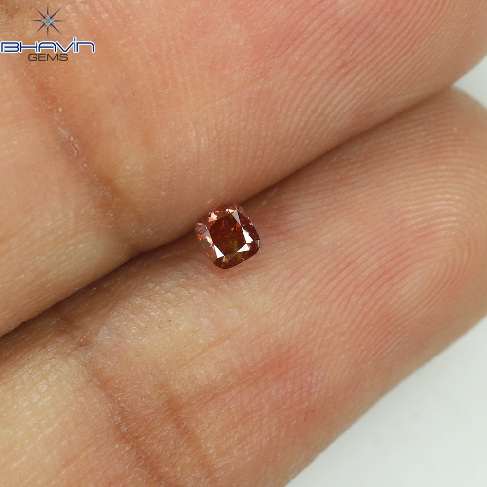 0.09 CT クッション シェイプ 天然ダイヤモンド ピンク色 SI1 クラリティ (2.69 MM)