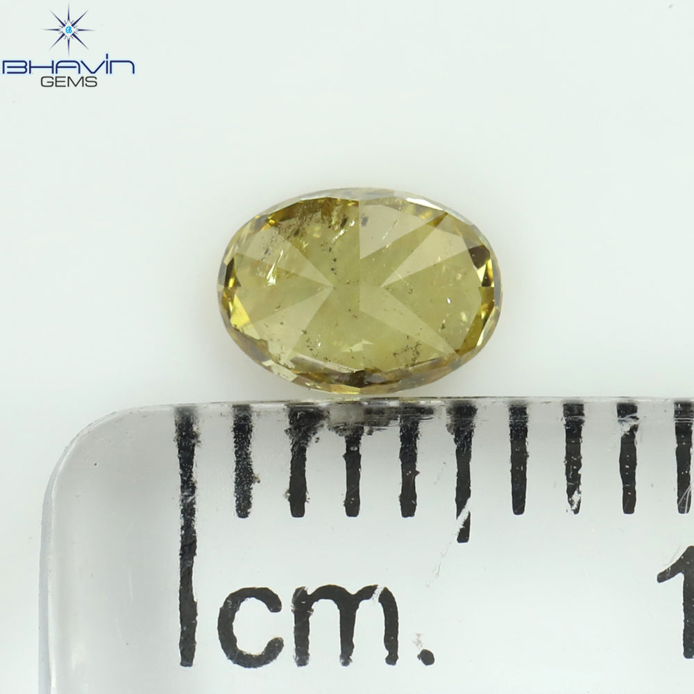 0.39 CT Oval Shape Natural Diamond Orange Color I1 Clarity (5.19 MM)