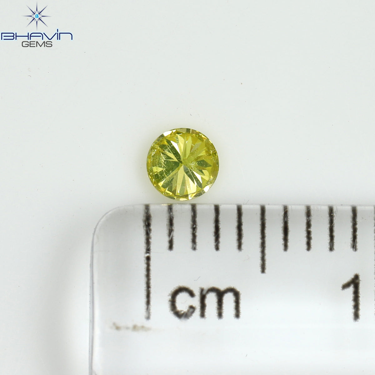 0.13 CT ラウンド シェイプ ナチュラル ダイヤモンド グリーン イエロー カラー SI2 クラリティ (3.19 MM)