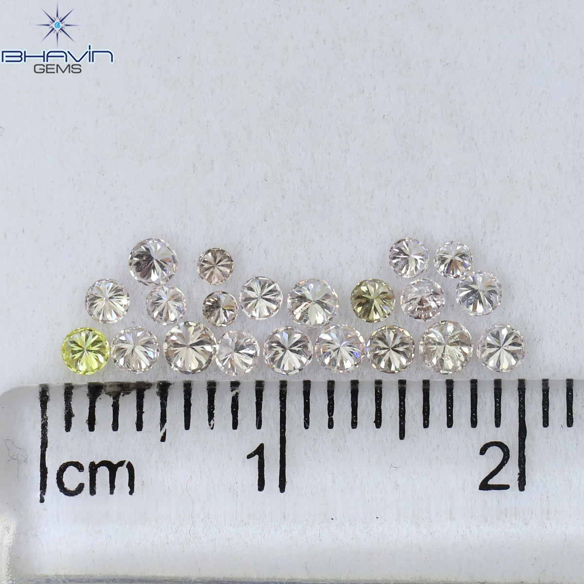 0.62 CT/21 Pcs Natural Round Diamond Pink Color Clarity VS2 (2.30 MM)