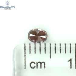 0.21 CT オーバル シェイプ ナチュラル ルース ダイヤモンド ピンク カラー VS2 クラリティ (3.98 MM)