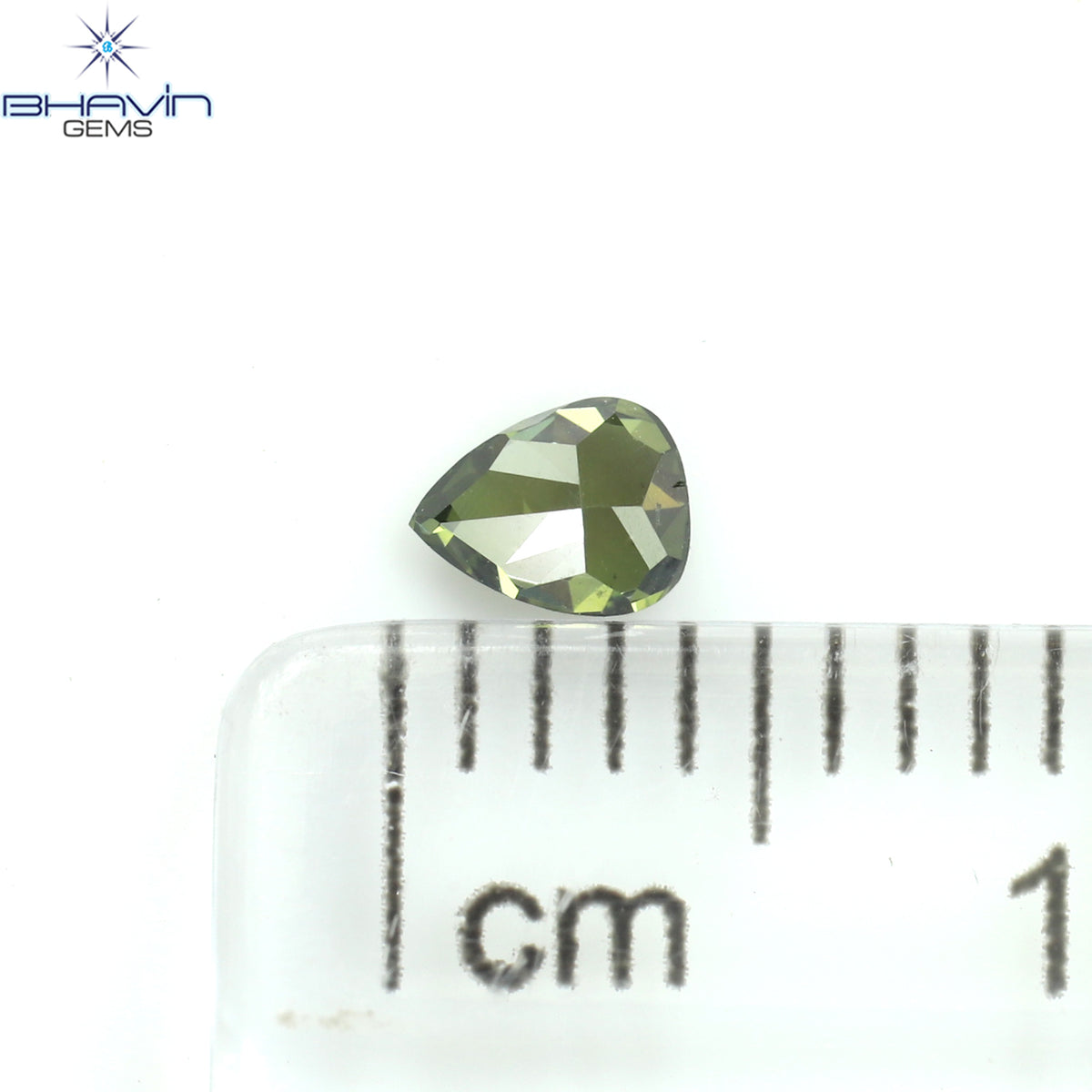 0.17 CT Natural Pear Diamond Enhanced Green Color Clarity VS2 (3.89 MM)