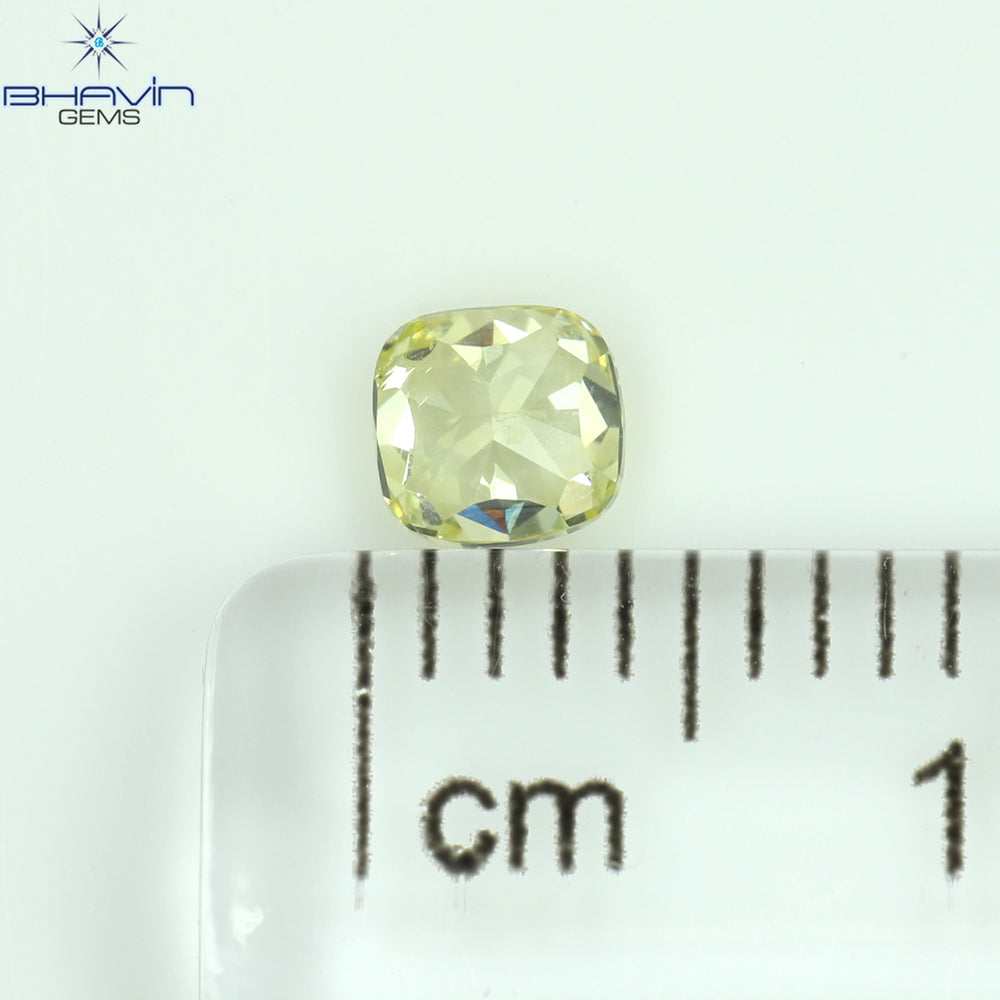 0.31 CT Cushion Shape Natural Diamond Yellow Color VS2 Clarity (3.90 MM)
