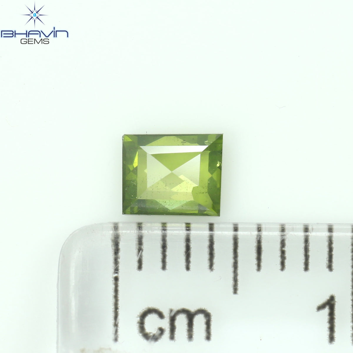 0.32 CT Natural Square Cut Diamond Enhanced Green Color Clarity SI1 (4.23 MM)