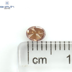 0.23 CT オーバル シェイプ ナチュラル ルース ダイヤモンド ピンク カラー SI1 クラリティ (4.30 MM)
