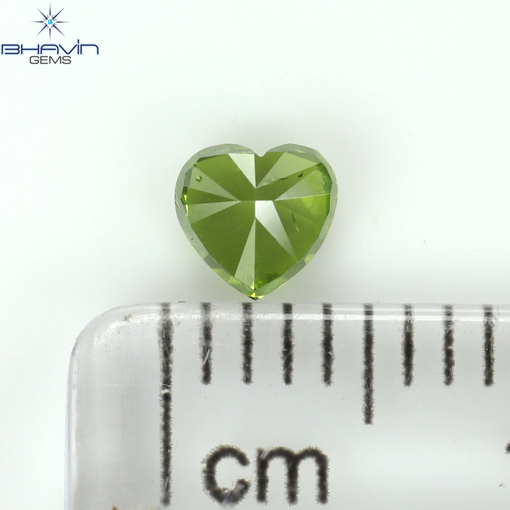 0.33 CT Heart Shape Natural Diamond Green Color SI2 Clarity (4.08 MM)