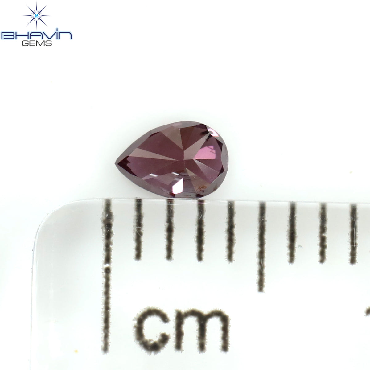 0.11 CT Natural Pear Diamond Enhanced Pink Color Clarity SI1 (3.70 MM)