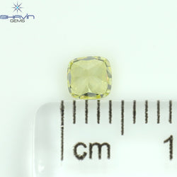 0.32 CT クッション シェイプ ナチュラル ダイヤモンド イエロー カラー VS1 クラリティ (3.80 MM)